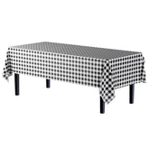 54 In. x 300 Ft. Cut to Size Plastic Table Cover | Black Gingham